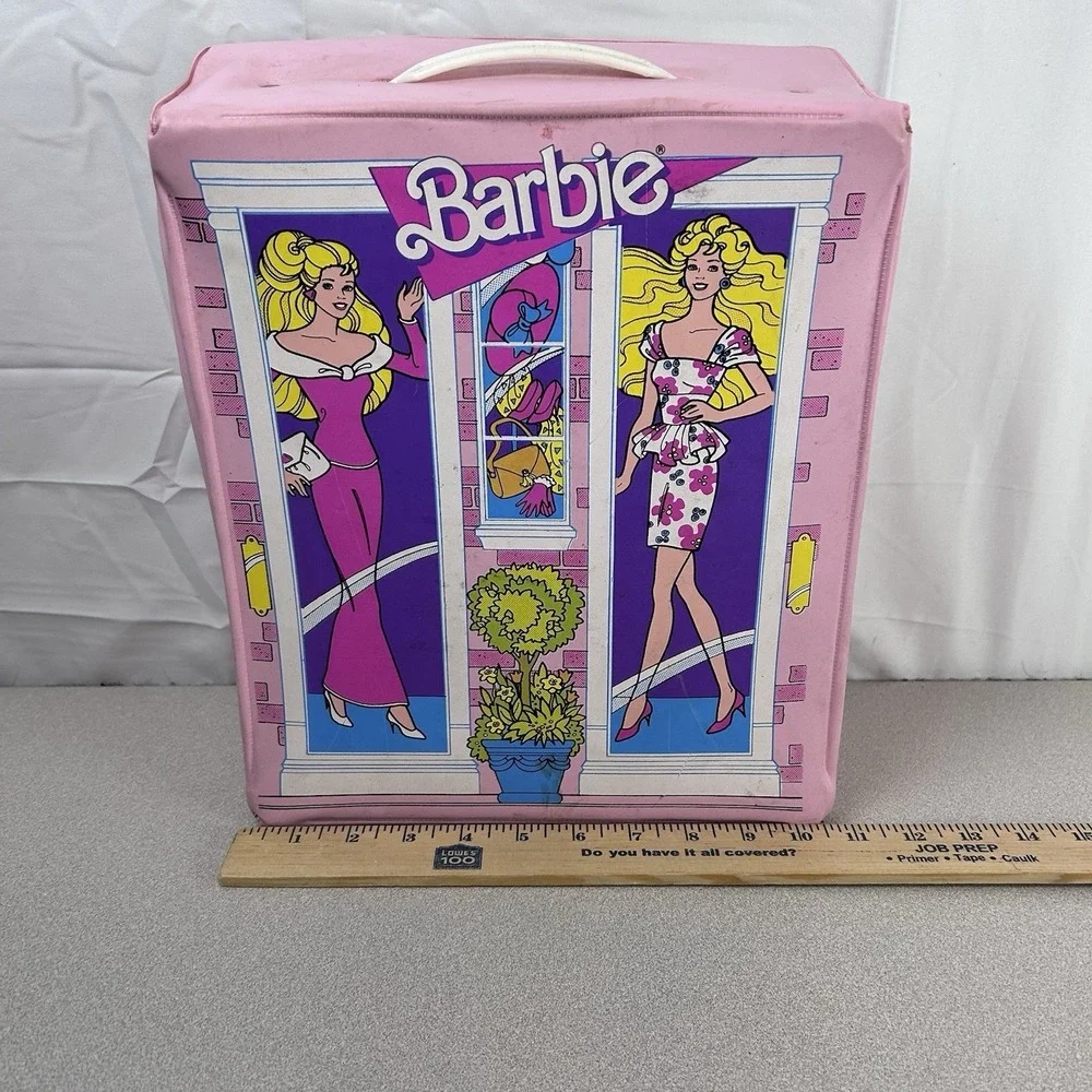 Vintage Barbie Doll‎ Fashion Dolls & Clothes Carry Case Box 80s 1988 Pink Mattel